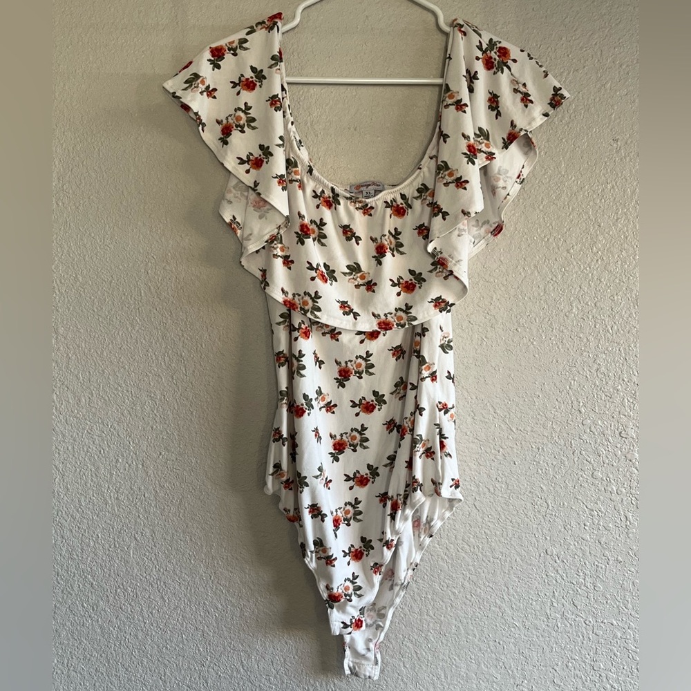 Orange Kiss Off the Shoulder Bodysuit